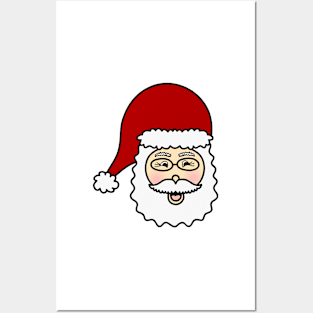 Cute Santa Claus Face Posters and Art